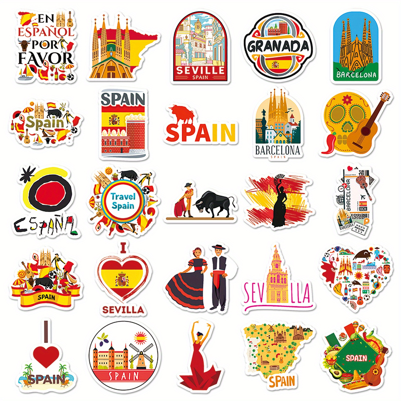 50PCS Outdoor Travel in Spain  - Cycling Journey recensione e prezzo