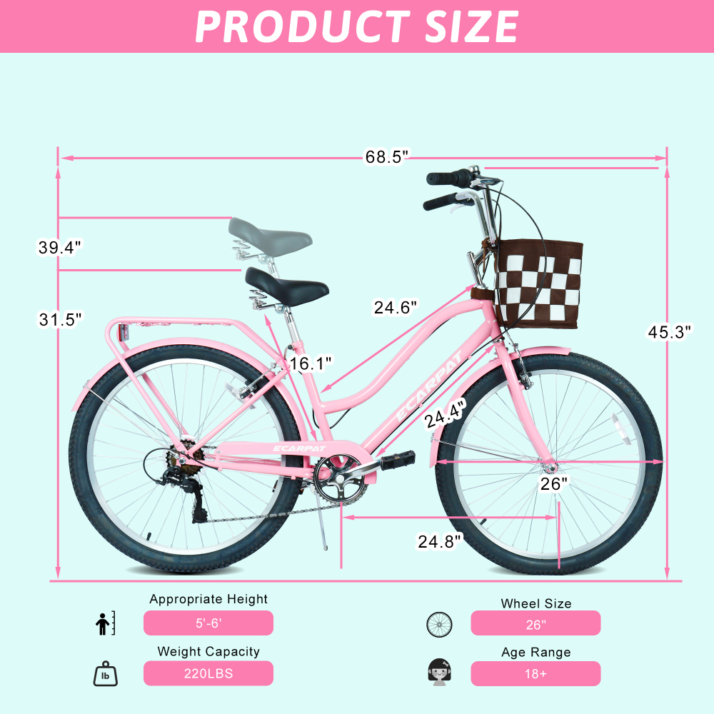 26 Inch 7-Speed City Commuter  - Commuter Bike Lock recensione e prezzo
