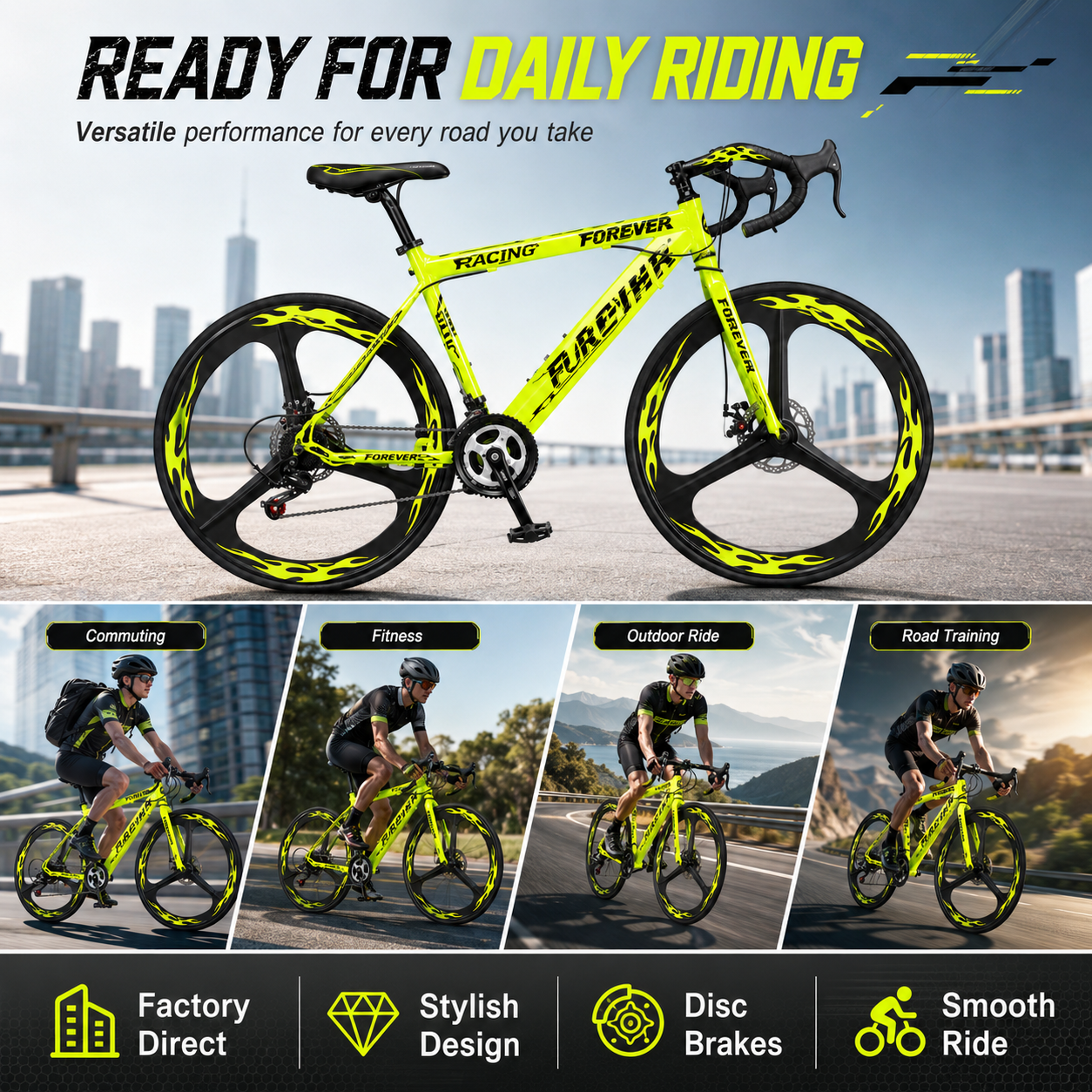 700C Road Bicycle 24 Speed Dis - Cycling Commute Speed recensione e prezzo