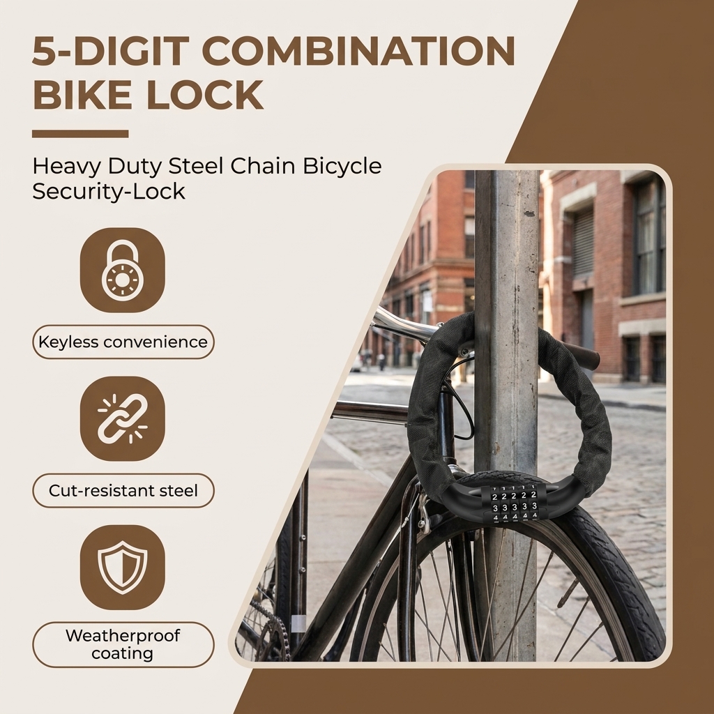 5-Digit Combination Bike Lock  - Commuter Bike Lock recensione e prezzo