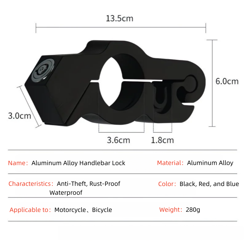 Motorcycle & Bicycle Handlebar - Commuter Bike Lock recensione e prezzo